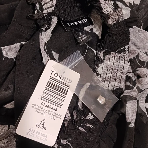 Torrid Clip Dot Mock Neck Midi Dress - Picture 10 of 11